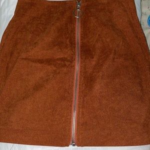 Rust colored zip up skirt